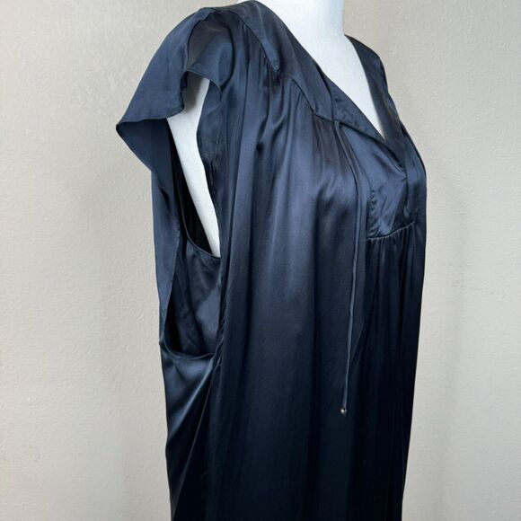 Calypso Blue Satin Silky Soft Sleeveless Slip Dress Romantic Capsule - Picture 4 of 11
